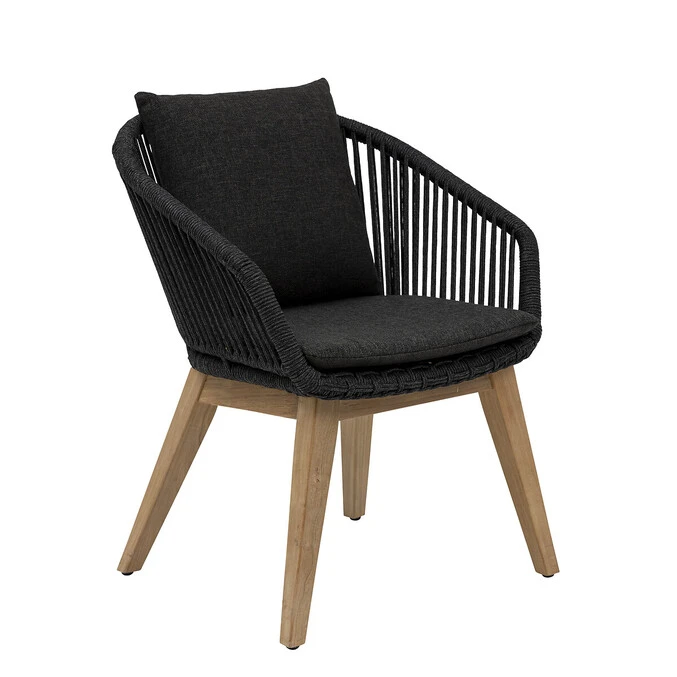 Lot De 2 Fauteuils De Jardin Batam Anthracite & Teck 2 Lot De 2 Fauteuils De Jardin Batam Anthracite & Teck – Image 2
