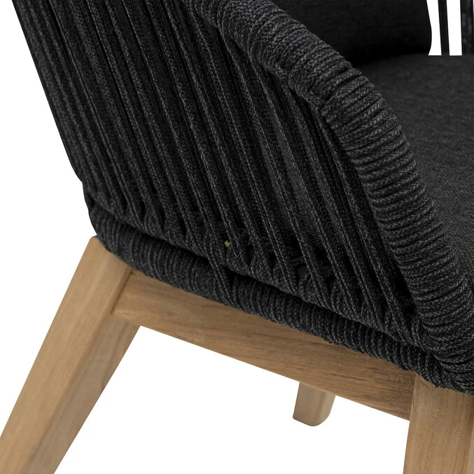 Lot De 2 Fauteuils De Jardin Batam Anthracite & Teck 3 Lot De 2 Fauteuils De Jardin Batam Anthracite & Teck – Image 3