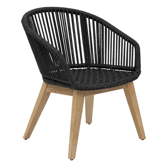 Lot De 2 Fauteuils De Jardin Batam Anthracite & Teck 4 Lot De 2 Fauteuils De Jardin Batam Anthracite & Teck – Image 4