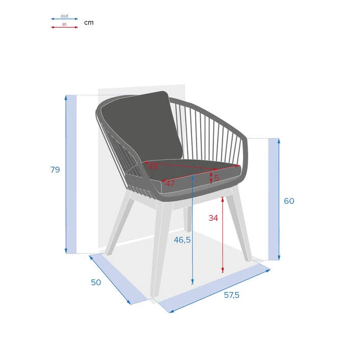 Lot De 2 Fauteuils De Jardin Batam Anthracite & Teck 5 Lot De 2 Fauteuils De Jardin Batam Anthracite & Teck – Image 5