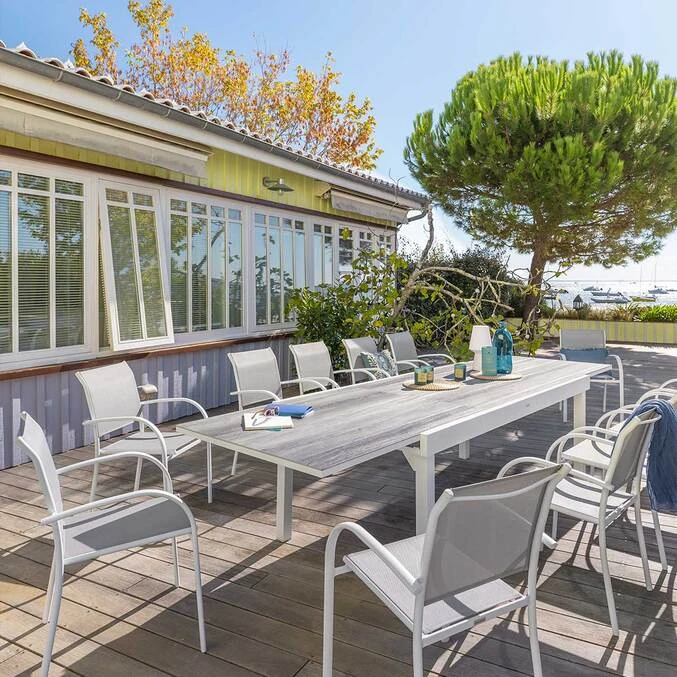 Table De Jardin Extensible Piazza Gris Smoke & Blanc 1 Table De Jardin Extensible Piazza Gris Smoke & Blanc