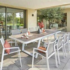 Table De Jardin Extensible Unisson Pécan & Blanc 13 Table De Jardin Extensible Unisson Pécan & Blanc -Maison du jardin Magasin 00W085053G
