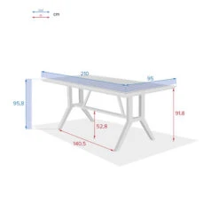 Table Haute De Jardin Rectangulaire Papouasie Acacia 9 Table Haute De Jardin Rectangulaire Papouasie Acacia -Maison du jardin Magasin 00W085061E
