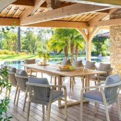 Table De Jardin Extensible Rioni Acacia 5 Table De Jardin Extensible Rioni Acacia -Maison du jardin Magasin 00W085097C
