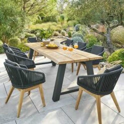 Table De Jardin Iruya Teck & Graphite 15 Table De Jardin Iruya Teck & Graphite -Maison du jardin Magasin 00W085109H