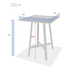 Table Haute De Jardin Tiwi Acacia 13 Table Haute De Jardin Tiwi Acacia -Maison du jardin Magasin 00W085114G