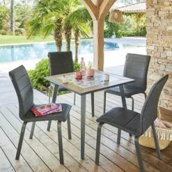 Table De Jardin Bistro Lambada Céramique & Graphite 9 Table De Jardin Bistro Lambada Céramique & Graphite -Maison du jardin Magasin 00W085115E