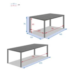 Table De Jardin Extensible Paradize Graphite 14 Table De Jardin Extensible Paradize Graphite -Maison du jardin Magasin 00W085116G