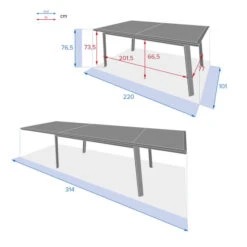 Table De Jardin Extensible Pavane Graphite 12 Table De Jardin Extensible Pavane Graphite -Maison du jardin Magasin 00W085117F
