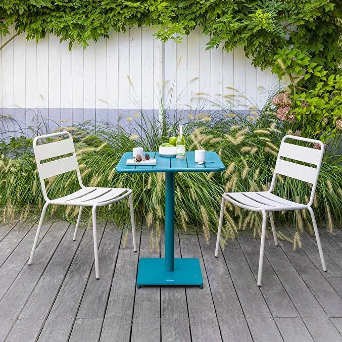 Table De Jardin Carrée Phuket Bleu Canard 4 Table De Jardin Carrée Phuket Bleu Canard – Image 4