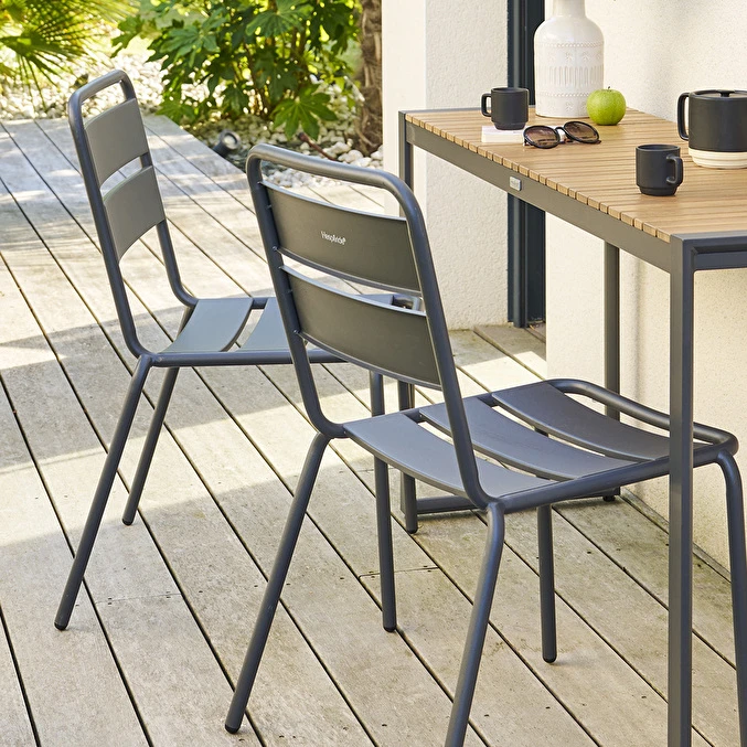 Chaise De Jardin Empilable Phuket Graphite 4 Chaise De Jardin Empilable Phuket Graphite – Image 4