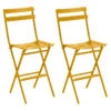 Lot De 2 Chaises Hautes Pliantes De Jardin Greensboro Jaune Moutarde