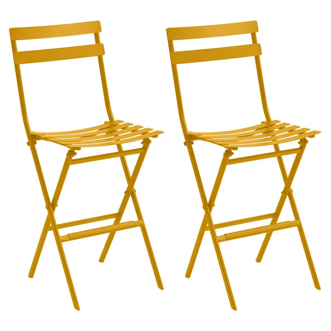 Lot De 2 Chaises Hautes Pliantes De Jardin Greensboro Jaune Moutarde 1 Lot De 2 Chaises Hautes Pliantes De Jardin Greensboro Jaune Moutarde