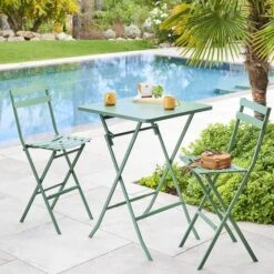 Table Haute Pliante De Jardin Greensboro Vert Olive