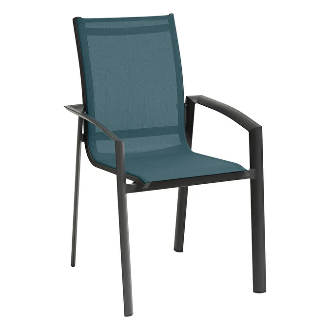 Fauteuil De Jardin Empilable Axant Bleu Canard & Graphite 2 Fauteuil De Jardin Empilable Axant Bleu Canard & Graphite – Image 2