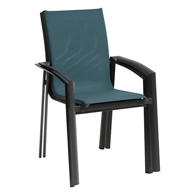 Fauteuil De Jardin Empilable Axant Bleu Canard & Graphite 3 Fauteuil De Jardin Empilable Axant Bleu Canard & Graphite – Image 3