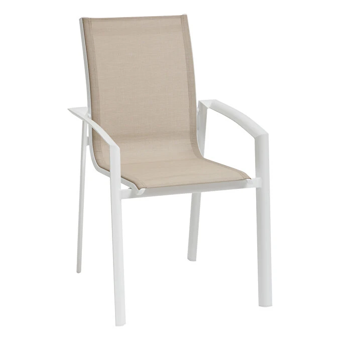 Fauteuil De Jardin Empilable Axant Lin & Blanc 2 Fauteuil De Jardin Empilable Axant Lin & Blanc – Image 2