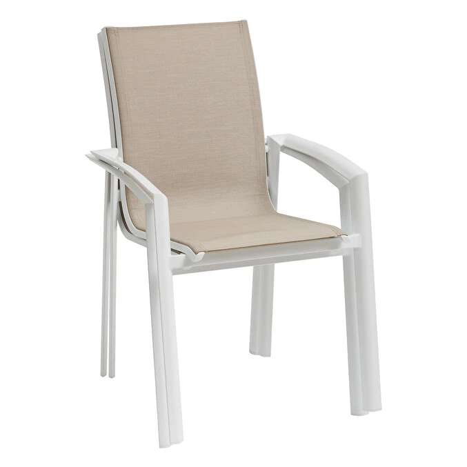 Fauteuil De Jardin Empilable Axant Lin & Blanc 3 Fauteuil De Jardin Empilable Axant Lin & Blanc – Image 3