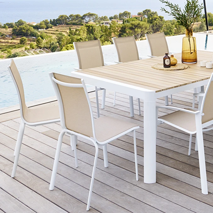 Chaise De Jardin Empilable Axant Lin & Blanc 1 Chaise De Jardin Empilable Axant Lin & Blanc