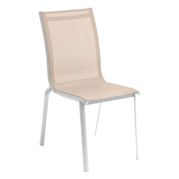 Chaise De Jardin Empilable Axant Lin & Blanc 2 Chaise De Jardin Empilable Axant Lin & Blanc – Image 2