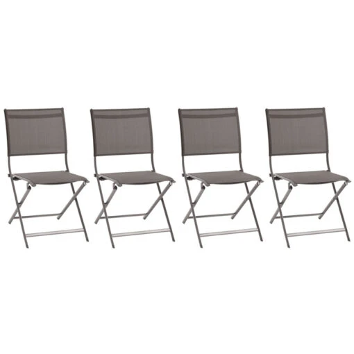 Lot De 4 Chaises De Jardin Pliantes Axant Wengé & Praline