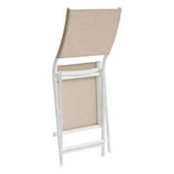 Lot De 4 Chaises De Jardin Pliantes Axant Lin & Blanc 6 Lot De 4 Chaises De Jardin Pliantes Axant Lin & Blanc -Maison du jardin Magasin 00W085173C