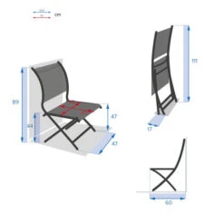 Lot De 4 Chaises De Jardin Pliantes Axant Lin & Blanc 7 Lot De 4 Chaises De Jardin Pliantes Axant Lin & Blanc -Maison du jardin Magasin 00W085173D