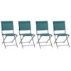Lot De 4 Chaises De Jardin Pliantes Axant Bleu Canard & Graphite
