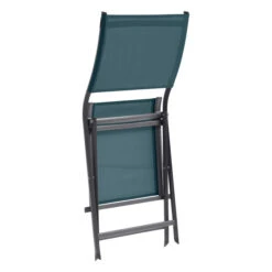 Lot De 4 Chaises De Jardin Pliantes Axant Bleu Canard & Graphite 6 Lot De 4 Chaises De Jardin Pliantes Axant Bleu Canard & Graphite -Maison du jardin Magasin 00W085175C