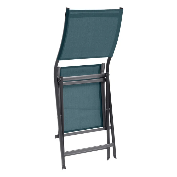 Lot De 4 Chaises De Jardin Pliantes Axant Bleu Canard & Graphite 3 Lot De 4 Chaises De Jardin Pliantes Axant Bleu Canard & Graphite – Image 3