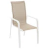 Fauteuil De Jardin Dossier Haut Empilable Essio Lin & Blanc
