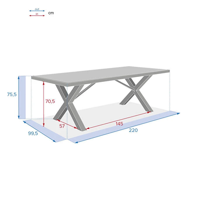 Table De Jardin Rectangulaire Emperia Acacia & Blanc 7 Table De Jardin Rectangulaire Emperia Acacia & Blanc – Image 7