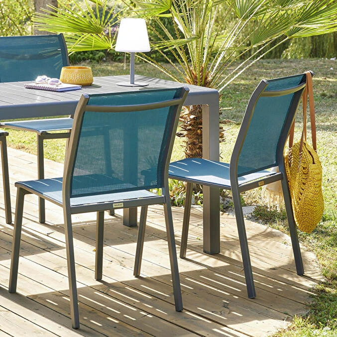 Chaise De Jardin Empilable Essentia Bleu Canard & Graphite 1 Chaise De Jardin Empilable Essentia Bleu Canard & Graphite