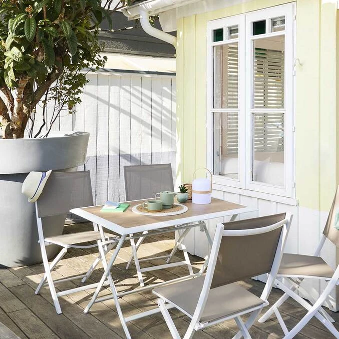Table De Jardin Pliante Rectangulaire Azua Houblon & Blanc 1 Table De Jardin Pliante Rectangulaire Azua Houblon & Blanc