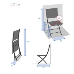 Lot De 4 Chaises De Jardin Pliantes Essentia Lin & Blanc 7 Lot De 4 Chaises De Jardin Pliantes Essentia Lin & Blanc -Maison du jardin Magasin 00W085266D
