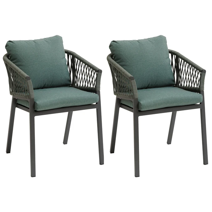 Lot De 2 Fauteuils De Jardin Oriengo Olive & Graphite 1 Lot De 2 Fauteuils De Jardin Oriengo Olive & Graphite