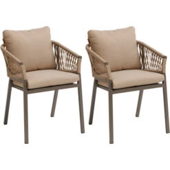 Lot De 2 Fauteuils De Jardin Oriengo Miel & Praline