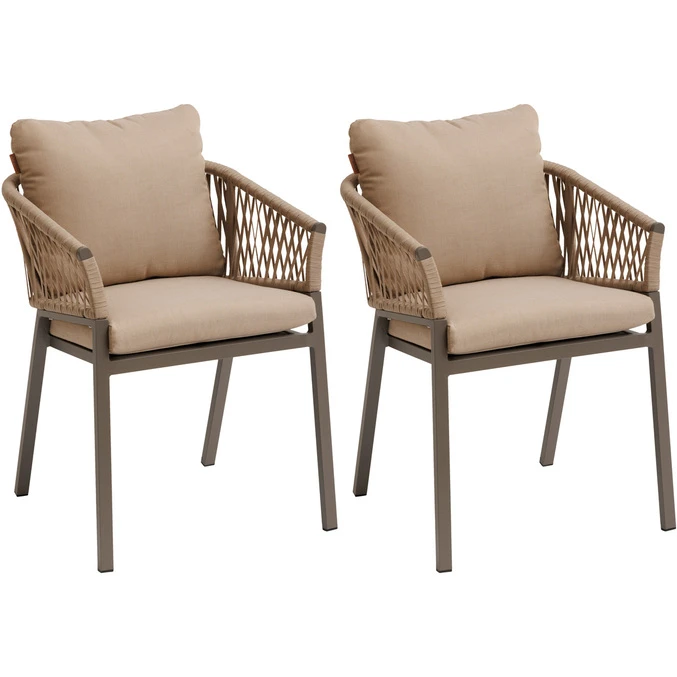Lot De 2 Fauteuils De Jardin Oriengo Miel & Praline 1 Lot De 2 Fauteuils De Jardin Oriengo Miel & Praline