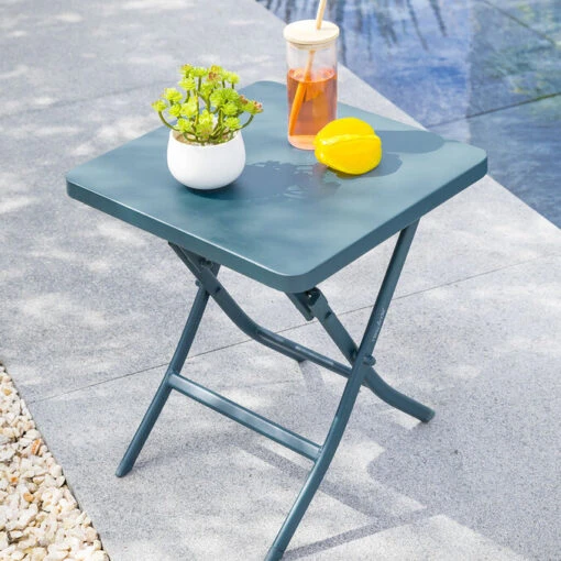 Table D'appoint De Jardin Carrée Greensboro Pétrole
