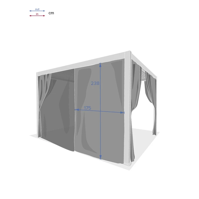 Kit De Rideaux, Moustiquaires Et Rails Pour Pergola Evora 4 Kit De Rideaux, Moustiquaires Et Rails Pour Pergola Evora – Image 4