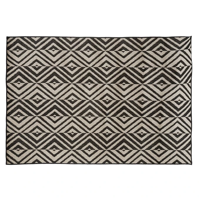 Tapis Extérieur Et Intérieur, Noir Et Blanc 2 Tapis Extérieur Et Intérieur, Noir Et Blanc – Image 2