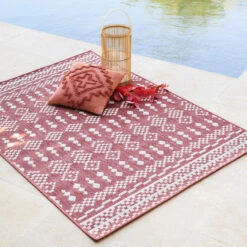 Tapis Extérieur Et Intérieur, Rose Terracotta 3 Tapis Extérieur Et Intérieur, Rose Terracotta -Maison du jardin Magasin 00W087490B