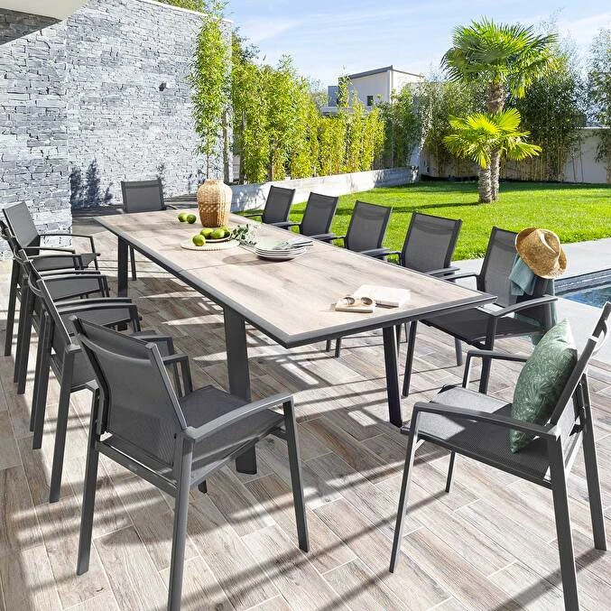 Ensemble Table De Jardin Extensible Pavane + 12 Fauteuils Axiome 1 Ensemble Table De Jardin Extensible Pavane + 12 Fauteuils Axiome
