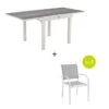 Ensemble Table De Jardin Extensible Piazza Gris Smoke + 4 Fauteuils Piazza